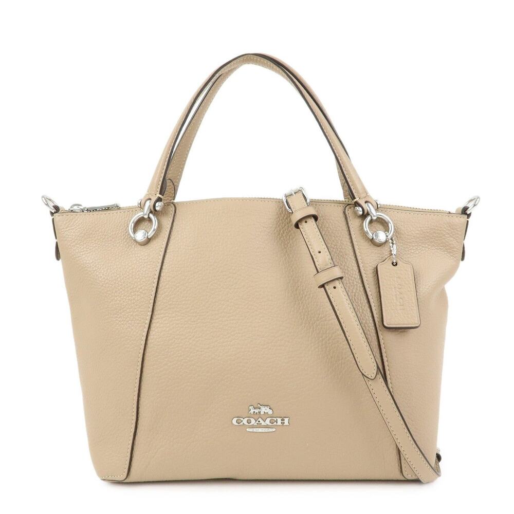Coach Kacey Leather Handbag Beige